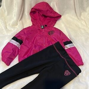 Body Glove Girls  Pink/black Windbreaker Pant set Size 24M